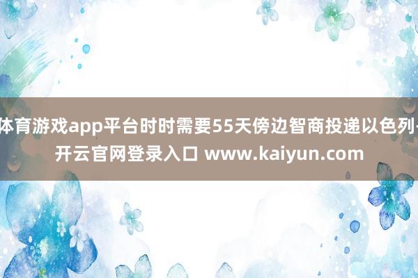 体育游戏app平台时时需要55天傍边智商投递以色列-开云官网登录入口 www.kaiyun.com